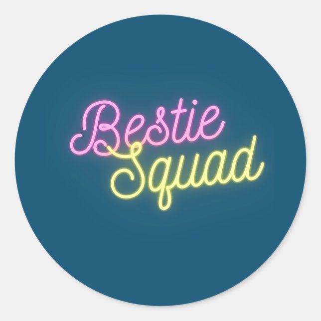 Pegatina Redonda Bestie Squad Best Friends Forever  (Anverso)