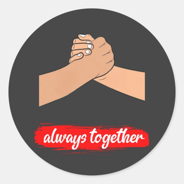 Pegatina Redonda besties son verdaderos amigos y para siempre junto (Anverso)