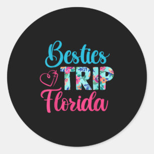 Pegatina Redonda Besties Viaje a Florida Vacaciones Coincidiendo co