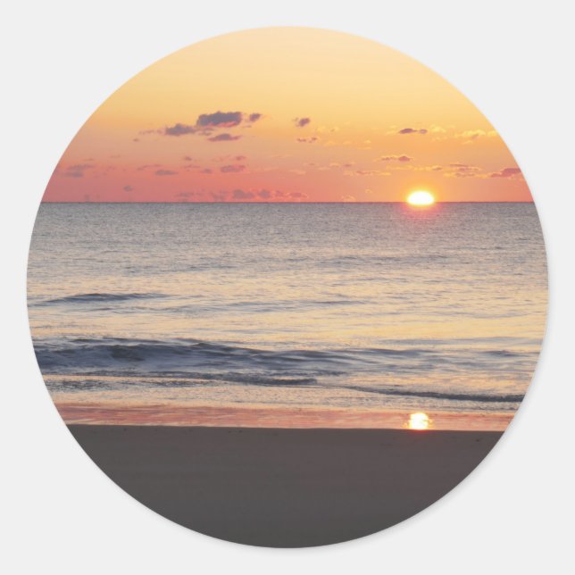 Pegatina Redonda Bethany Beach Sunrise II (Anverso)