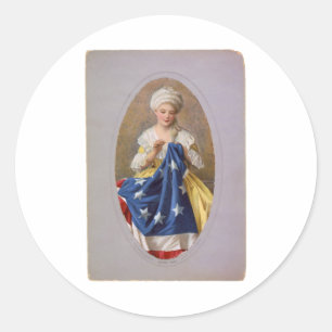 Pegatina Redonda Betsy Ross, c1908, G. Liebscher