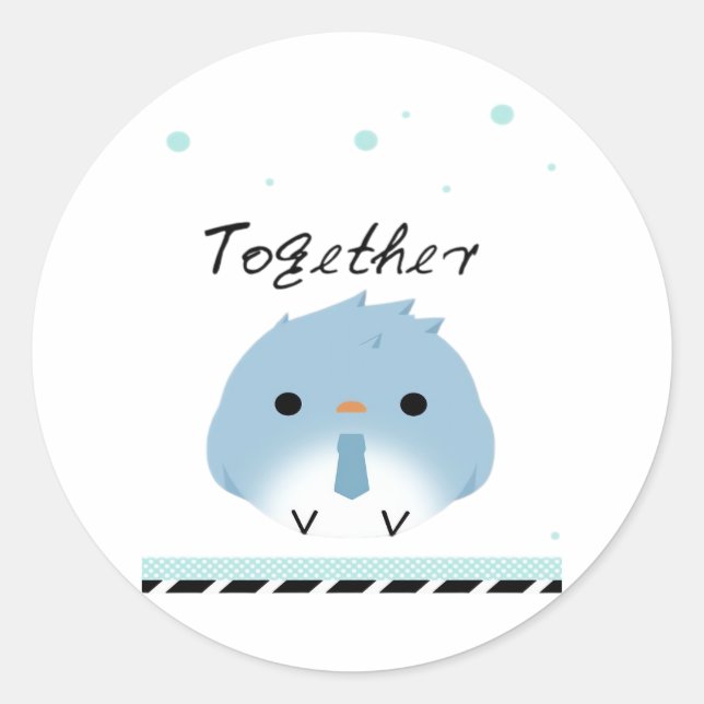 Pegatina Redonda Better Together Minimal Design  (Anverso)