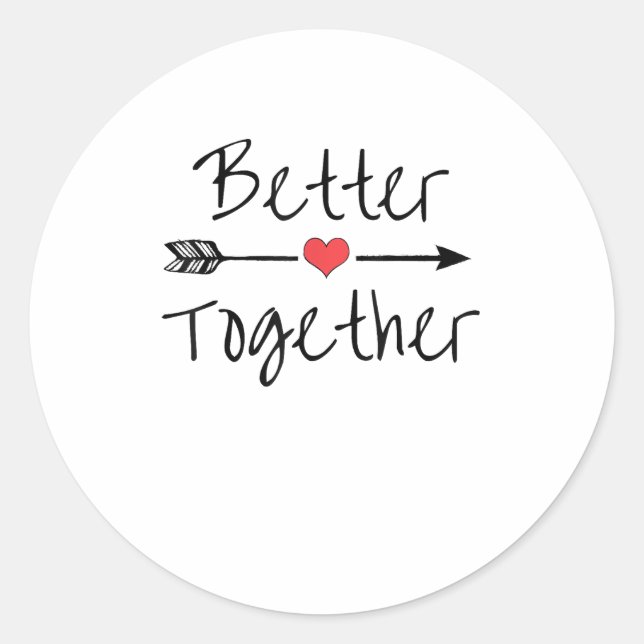 Pegatina Redonda Better Together Modern Aesthetic  (Anverso)