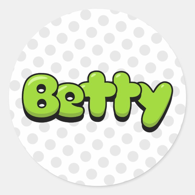 Pegatina Redonda Betty (Anverso)