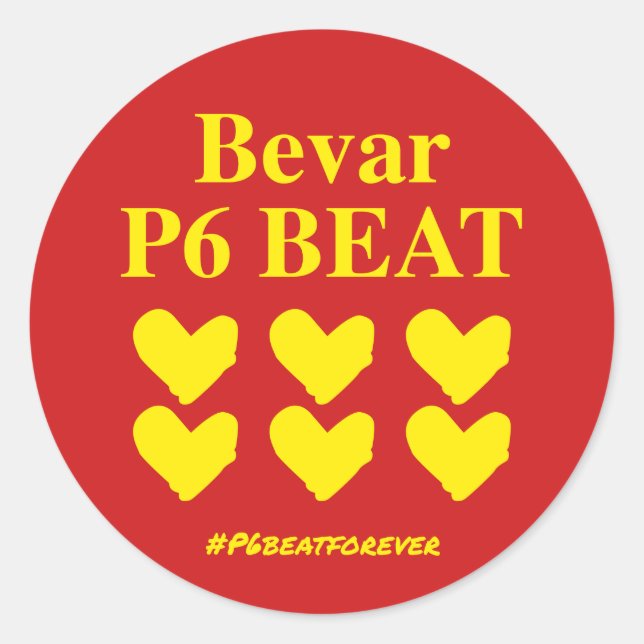 Pegatina Redonda Bevar P6 BEAT (Anverso)