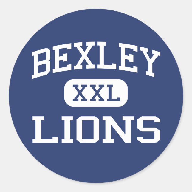 Pegatina Redonda Bexley - Leones - Bexley High School - Bexley Ohio (Anverso)