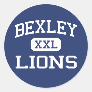 Pegatina Redonda Bexley - leones - High School secundaria de Bexley