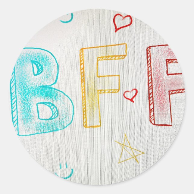 Pegatina Redonda bff (Anverso)