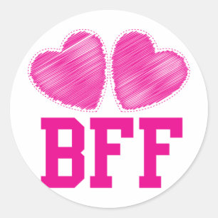 Pegatina Redonda ¡BFF Los mejores amigos para siempre!