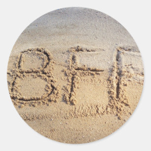 Pegatina Redonda #BFF Los mejores amigos para siempre, palabra en p