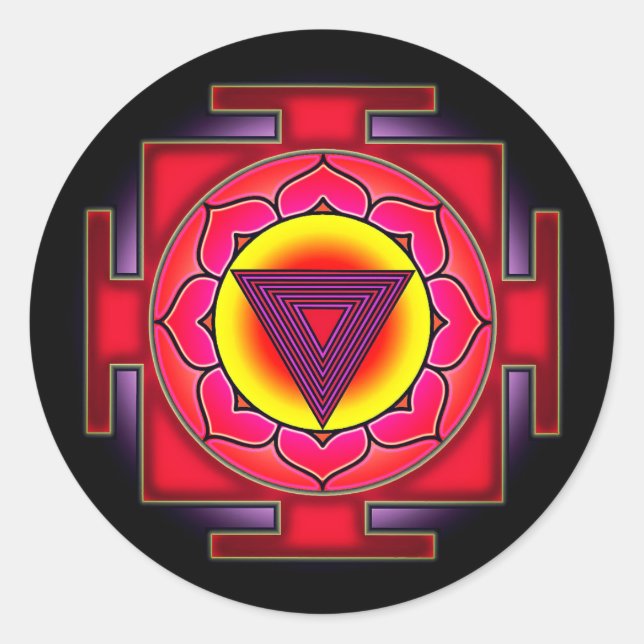 Pegatina Redonda Bhairavi Yantra (Anverso)