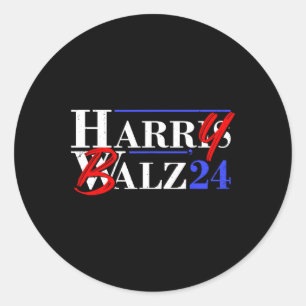 Pegatina Redonda Bheimer 2024 Funny Kamala Harris Y Tim W 2024