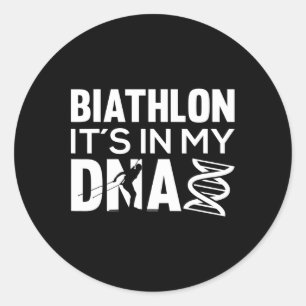 Pegatina Redonda Biatlón en mi motivación para un biatleta