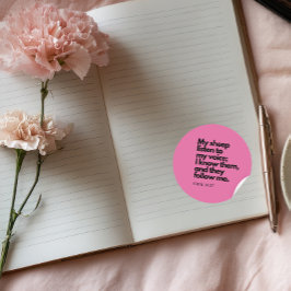 Pegatina Redonda Bible Quotes: John 10:27, Gospel Verse #4