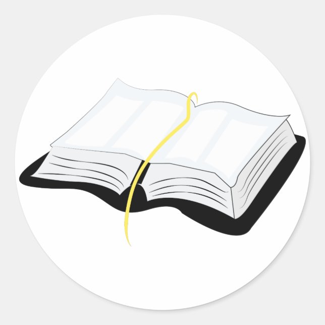 Pegatina Redonda Biblia abierta (Anverso)