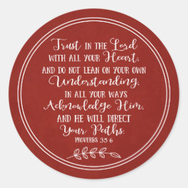 Pegatina Redonda Biblia roja rusa versus tipografía cristiana