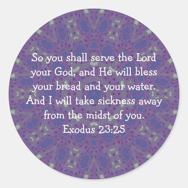 Pegatina Redonda Biblia Verses Curación De Escritura Cita Exodo 23: (Anverso)