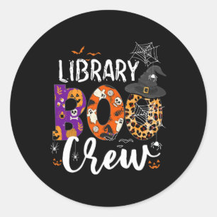 Pegatina Redonda Biblioteca Bibliotecaria de Biblioteca Boo Crew Sc