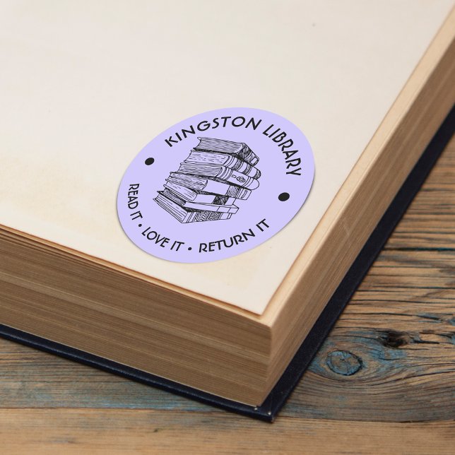 Pegatina Redonda Biblioteca de la Ciudad Leer Lo Ama Devolver el Pe (Town Library Read It Love it Return It Customize Classic Round Sticker)