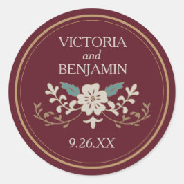 Pegatina Redonda Biblioteca de Vintage