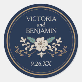 Pegatina Redonda Biblioteca de Vintage