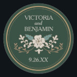 Pegatina Redonda Biblioteca de Vintage<br><div class="desc">Diseño boda inspirado en libros de biblioteca de época de Shelby Allison. Haga clic en el vínculo siguiente para ver toda la colección de libros de biblioteca que incluye invitaciones coincidentes,  tarjetas rsvp,  sellos postales y más.</div>