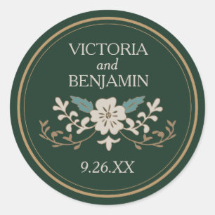 Pegatina Redonda Biblioteca de Vintage