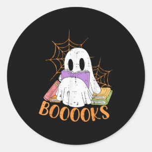 Pegatina Redonda Biblioteca del libro del profesor Halloween Shirt 