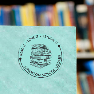 Pegatina Redonda Biblioteca Escolar Léelo Amalo Devuélvelo Personal