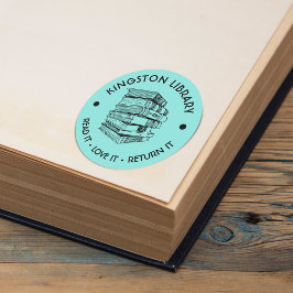 Pegatina Redonda Biblioteca Municipal Léelo Amalo Devuélvelo Person