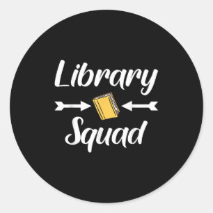 Pegatina Redonda Biblioteca Squad Teacher Book Avers es gracioso bi