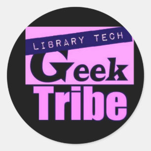 Pegatina Redonda Biblioteca Tech Geek Tribe