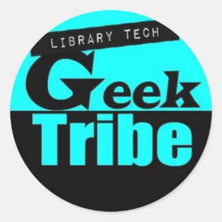 Pegatina Redonda Biblioteca Tech Geek Tribe