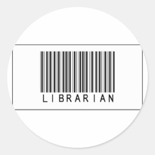 Pegatina Redonda Bibliotecario de Barcode