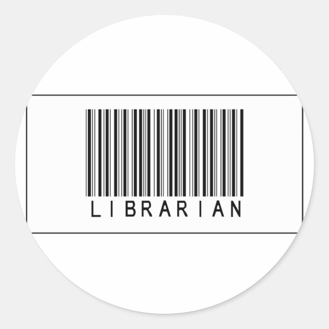 Pegatina Redonda Bibliotecario de Barcode (Anverso)