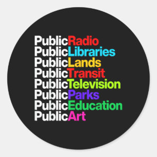 Pegatina Redonda Bibliotecas de Radio Pública Tierras Tránsito Tede