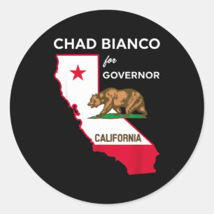 Pegatina Redonda Bicanco 2026 Chad Bianco Para Gobernador De Califo