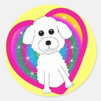 Pegatina Redonda Bichon Frise