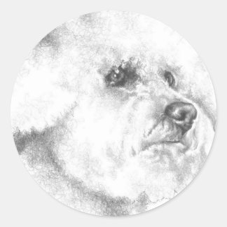 Pegatina Redonda Bichon Frise