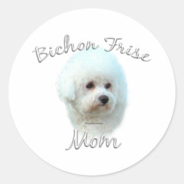 Pegatina Redonda Bichon Frise Mom 2