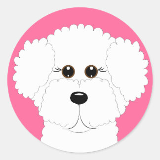 Pegatina Redonda Bichon Puppy