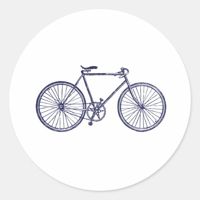 Pegatina Redonda Bicicleta (Anverso)