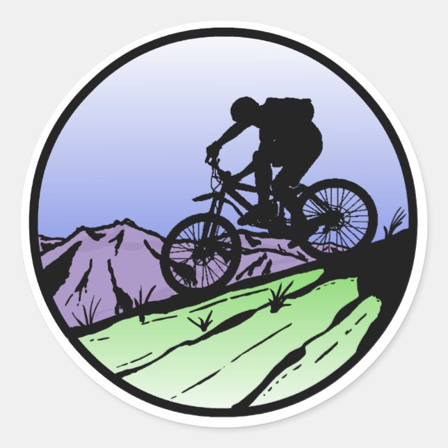 Pegatina Redonda Bicicleta (Anverso)