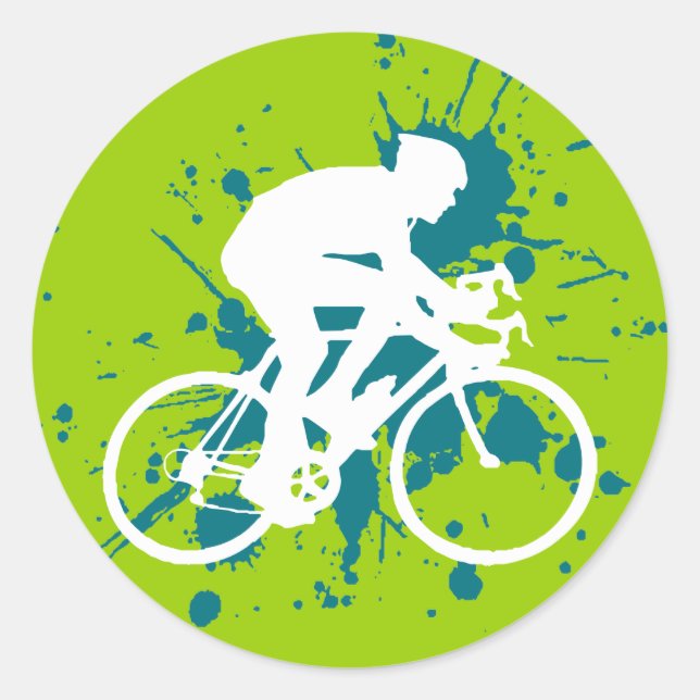 Pegatina Redonda Bicicleta (Anverso)