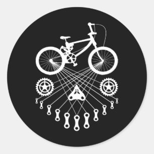 Pegatina Redonda Bicicleta Bicicleta Mtb Bmx Ciclista Ciclista Cicl