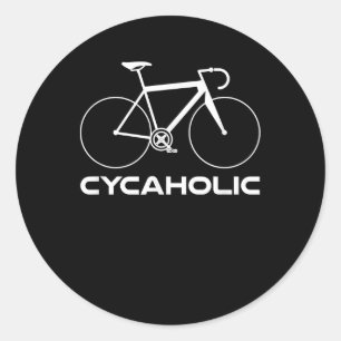 Pegatina Redonda Bicicleta Cycaholt Addict Gracioso Logo Ciclista