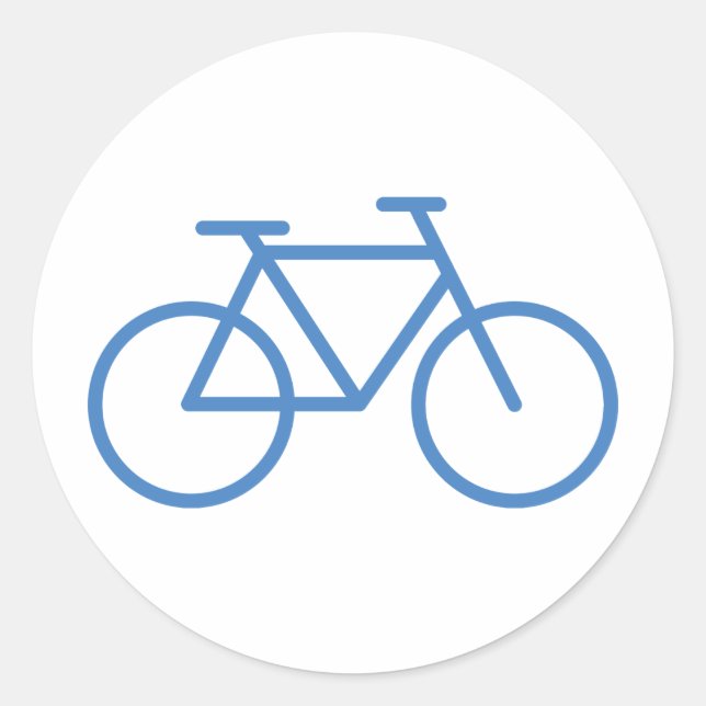 Pegatina Redonda bicicleta de icono azul (Anverso)