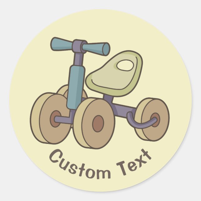 Pegatina Redonda Bicicleta de juguete (Anverso)