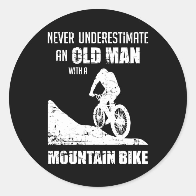 Pegatina Redonda Bicicleta de montaña Bicicleta Bicicleta Subestima (Anverso)