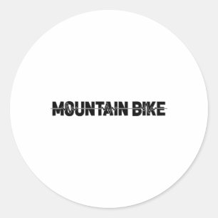 Pegatina Redonda Bicicleta de montaña - Ciclista en bicicleta Mtb f